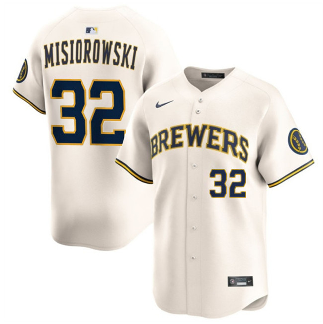 Men's Cream Milwaukee Brewers #32 Jacob Misiorowski 2025 Limited Stitched Baseball Jersey